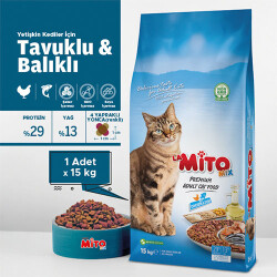 La Mito Mix Tavuklu ve Balıklı Yetişkin Kedi Maması 15 Kg - 2