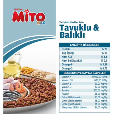 La Mito Mix Tavuklu ve Balıklı Yetişkin Kedi Maması 15 Kg - 3