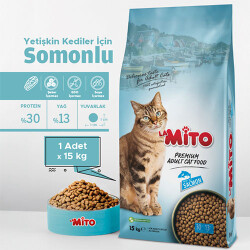 La Mito Somonlu Yetişkin Kedi Maması 15 kg - La Mito