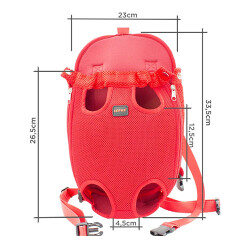 Lepus Ana Kucağı Space Köpek Taşıma Çantası Kırmızı XSmall - 2