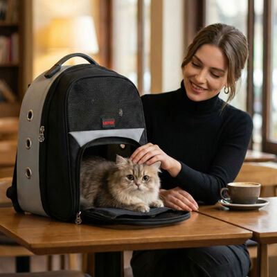 Lepus Astronot Kedi ve Köpek Taşıma Çantası Gri - 3