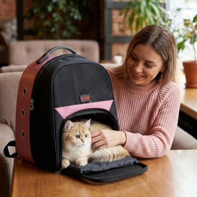 Lepus Astronot Kedi ve Köpek Taşıma Çantası Pembe - 3