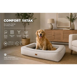 Lepus Comfort Kedi ve Köpek Yatağı Medium Gri 80x55x17 Cm - 3