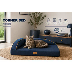 Lepus Corner Seat Kedi ve Köpek Yatağı Lacivert 54x77 Cm - 3