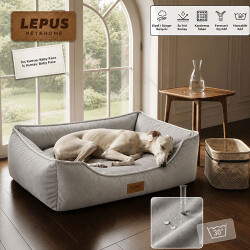 Lepus Dolce Premium Kedi ve Köpek Yatağı Açık Gri Large - 3