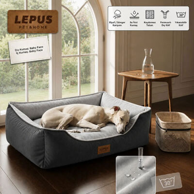 Lepus Dolce Premium Kedi ve Köpek Yatağı Antrasit Large - 2