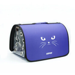 Lepus Fly Bag Kedi Desenli Taşıma Çantası Lila 25x40x25 Cm - Lepus