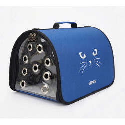 Lepus Fly Bag Kedi Desenli Taşıma Çantası Mavi 25x40x25 Cm - Lepus
