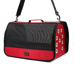 Lepus Kedi Köpek Çantası Mesh Bag Kırmızı 28x45x28 Cm - Lepus
