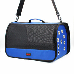Lepus Kedi Köpek Çantası Mesh Bag Mavi 28x45x28 Cm - Lepus