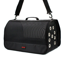 Lepus Kedi Köpek Çantası Mesh Bag Siyah 28x45x28 Cm - Lepus