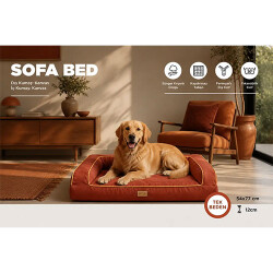 Lepus Sofa Kedi ve Köpek Yatağı Kiremit 54x77 Cm - 3