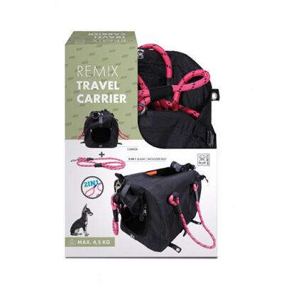 M-Pets 2in1 Remix Omuz Kemerli Kedi ve Küçük Irk Köpek Taşıma Çantası Pembe Siyah 41x28x28 Cm - 2
