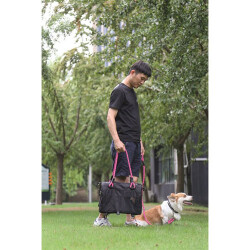 M-Pets 2in1 Remix Omuz Kemerli Kedi ve Küçük Irk Köpek Taşıma Çantası Pembe Siyah 41x28x28 Cm - 3