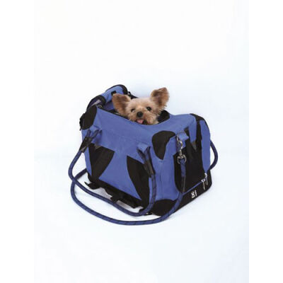 M-Pets 2in1 Remix Omuz Kemerli Kedi ve Küçük Irk Köpek Taşıma Çantası Siyah Mavi 41x28x28 Cm - 1