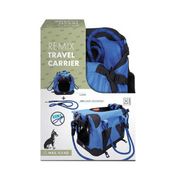M-Pets 2in1 Remix Omuz Kemerli Kedi ve Küçük Irk Köpek Taşıma Çantası Siyah Mavi 41x28x28 Cm - 2