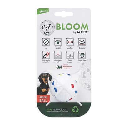 M-Pets Bloom Ball Parçalanmaz Top Köpek Oyuncağı Beyaz 5,5 Cm - 1
