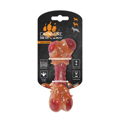 M-Pets Carnivore Bone Pastırma Aromalı Kemik Köpek Oyuncağı Medium 13,5x5,7x4,9 Cm - 1