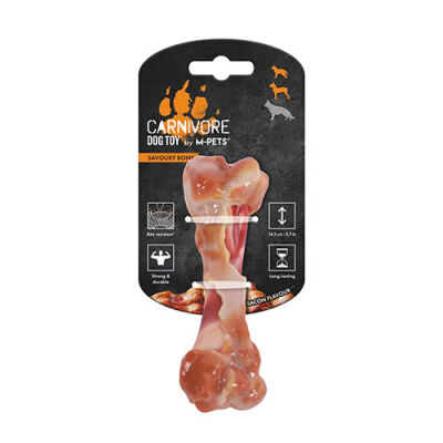 M-Pets Carnivore Savoury Bone Pastırma Aromalı Kemik Köpek Oyuncağı 14,5x5,1x5 Cm - 1