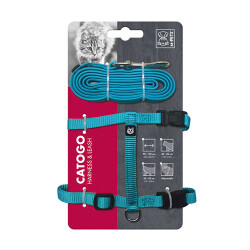 M-Pets Catogo Kedi Göğüs Tasması Seti Mavi 90-170 Cm - M-Pets