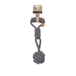 M-Pets Çekmeli Örgü Top Köpek Oyuncağı Gri 36 Cm - 1