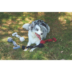 M-Pets Çekmeli Örgü Top Köpek Oyuncağı Gri 36 Cm - 2