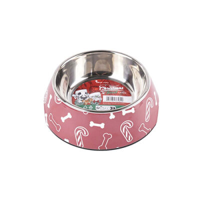 M-Pets Christmas Melamin Metal Kedi ve Köpek Mama Kabı 350 Ml - 1