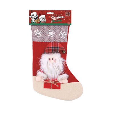 M-Pets Christmas Stocking Noel Çorabı Köpek Oyuncağı 22x46x2 Cm - 1