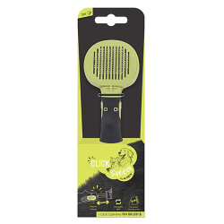 M-Pets Click & Groom Basmalı Masaj Uçlu Kedi ve Köpek Fırçası Small 8 x 6,5 x 5 cm - M-Pets