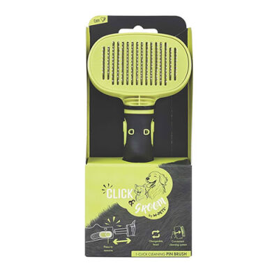 M-Pets Click Groom Temizleme Düğmeli Masaj Uçlu Kedi ve Köpek Tarağı 19,2x9x5,5 Cm - 1