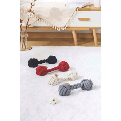 M-Pets Coto Beyaz Duo Ball Örgü Köpek Oyuncağı 28 Cm - 3