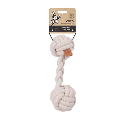 M-Pets Coto Beyaz Duo Ball Örgü Köpek Oyuncağı 28 Cm - 1