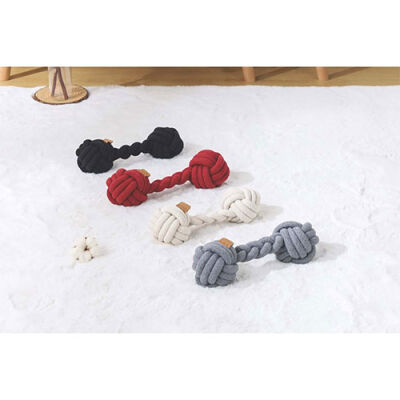 M-Pets Coto Gri Duo Ball Örgü Köpek Oyuncağı 28 Cm - 3