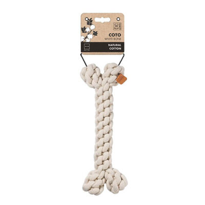 M-Pets Coto Örgü Kemik Köpek Oyuncağı Beyaz 30 Cm - 1