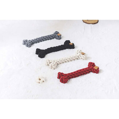 M-Pets Coto Örgü Kemik Köpek Oyuncağı Gri 30 Cm - 3