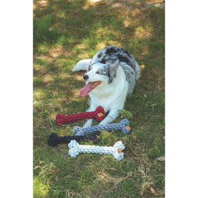 M-Pets Coto Örgü Kemik Köpek Oyuncağı Gri 30 Cm - 2