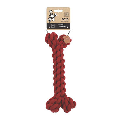 M-Pets Coto Örgü Kemik Köpek Oyuncağı Kırmızı 30 Cm - 1