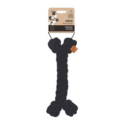 M-Pets Coto Örgü Kemik Köpek Oyuncağı Siyah 30 Cm - 1