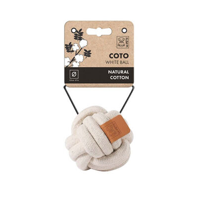 M-Pets Coto Örgü Top Köpek Oyuncağı Beyaz 9,5 Cm - 1