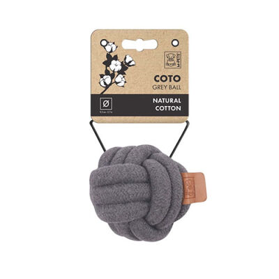 M-Pets Coto Örgü Top Köpek Oyuncağı Gri 9,5 Cm - 1