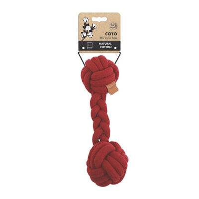 M-Pets Coto Red Duo Ball Örgü Köpek Oyuncağı 28 Cm - 1