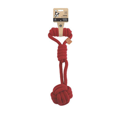 M-Pets Coto Red Tug Ball Örgü Köpek Oyuncağı 36 Cm - 1