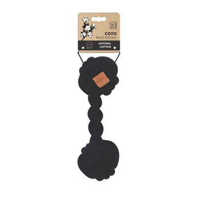 M-Pets Coto Siyah Duo Ball Örgü Köpek Oyuncağı 28 Cm - 1