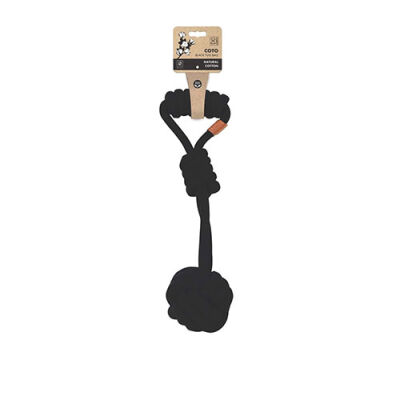 M-Pets Coto Tug Ball Örgü Köpek Oyuncağı Siyah 36 Cm - 1