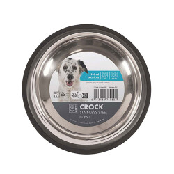 M-Pets Crock Paslanmaz Çelik Kedi ve Köpek Mama ve Su Kabı Large 25,5x5,4 Cm 910 Ml - M-Pets