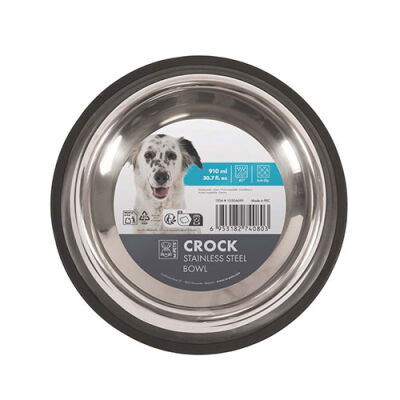 M-Pets Crock Paslanmaz Çelik Kedi ve Köpek Mama ve Su Kabı Large 25,5x5,4 Cm 910 Ml - 1