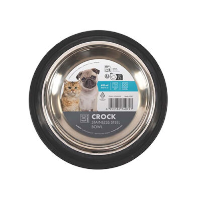 M-Pets Crock Paslanmaz Çelik Kedi ve Köpek Mama ve Su Kabı Medium 21,5x4,8 Cm 610 Ml - 1