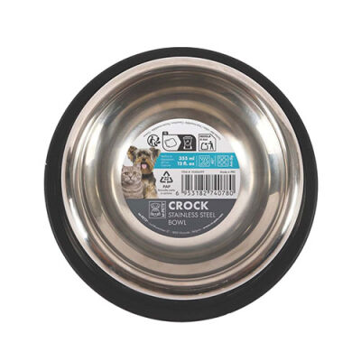 M-Pets Crock Paslanmaz Çelik Kedi ve Köpek Mama ve Su Kabı Small 17,5x44 Cm 355 Ml - 1