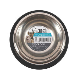 M-Pets Crock Paslanmaz Çelik Kedi ve Köpek Mama ve Su Kabı Small 17,5x44 Cm 355 Ml - M-Pets