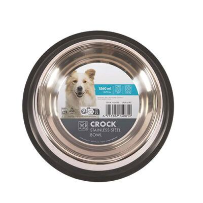 M-Pets Crock Paslanmaz Çelik Kedi ve Köpek Mama ve Su Kabı XL 29,5x7 Cm 1560 Ml - 1